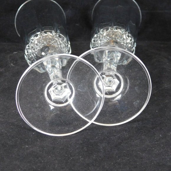Set of 2 Cut Crystal Champagne Flutes 8.5 in tall Hexagonal Stem Brilliant Cut - Picture 8 of 9